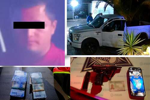 Detienen en San Mateo Atenco a hombre armado y con 100 mil pesos en efectivo